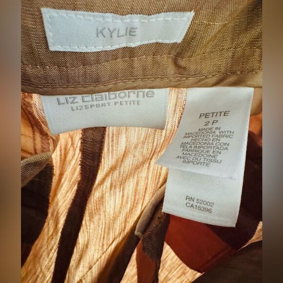 Wide-Leg High-Rise Linen Blend Pants - Tan - Picture 8 of 8